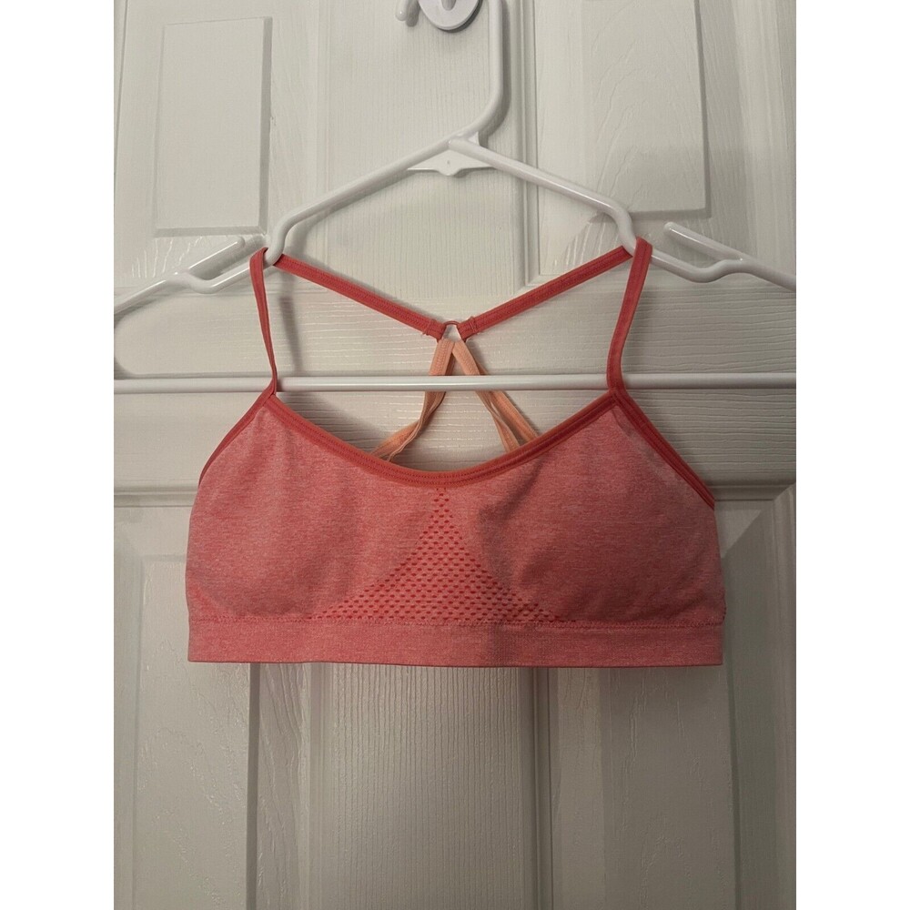 Hanes Girls White (M) Pink (L) & Blue (L) Pullover Wireless Sport Bras Lot Of  3